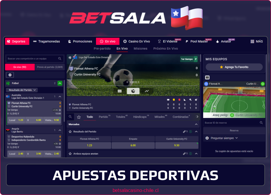 Apuestas para apostadores chilenos Betsala